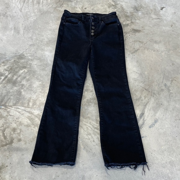 Judy Blue Covington High Rise Button Fly Bootcut Black Jeans Hem Size 3/26 - Picture 1 of 6